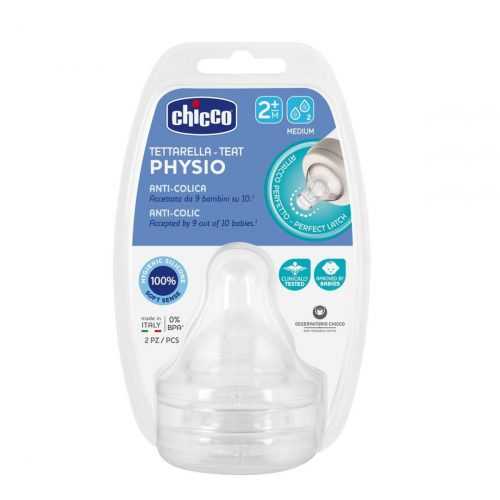 Chicco Perfect 5 Dudlík na láhev Perfect 5/Well-Being střední průtok 2m+ 2 ks Chicco