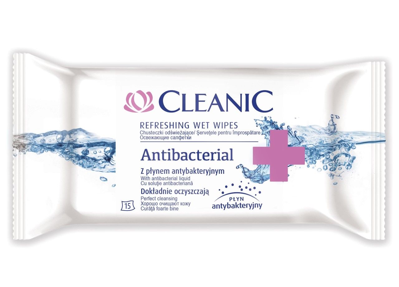 Cleanic Antibakteriální vlhčené ubrousky 15 ks Cleanic