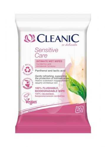 Cleanic Sensitive Care Ubrousky na intimní hygienu 20 ks Cleanic