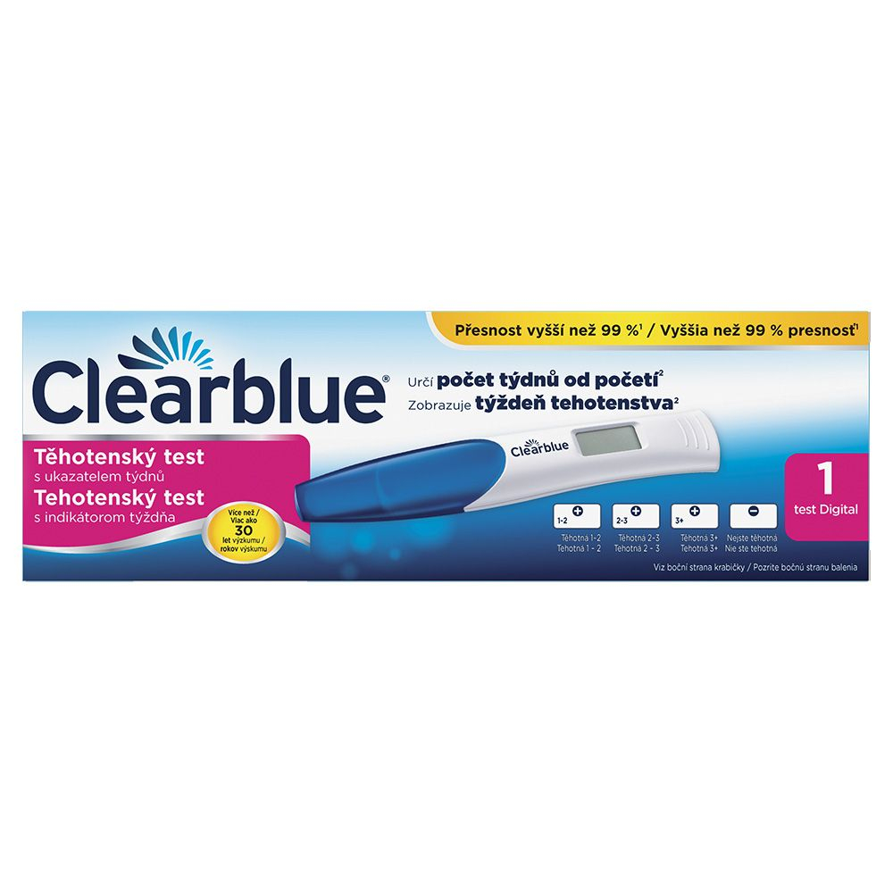 Clearblue Digitální těhotenský test s ukazatelem týdnů 1 ks Clearblue