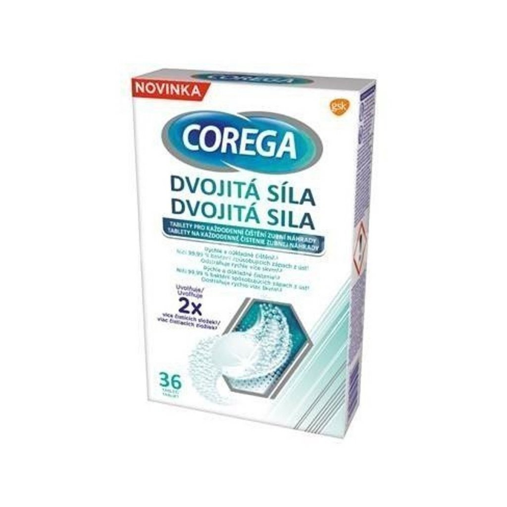 Corega Dvojitá síla Antibakteriální tablety 36 ks Corega