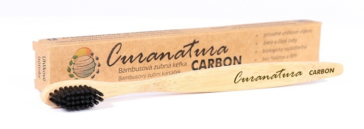 Curanatura Carbon Soft bambusový zubní kartáček Curanatura