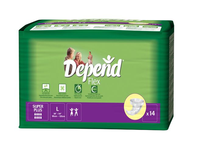 Depend Flex Super Plus vel. L plenkové kalhotky prodyšné 14 ks Depend