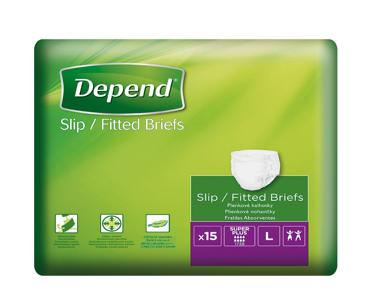 Depend Slip Super Plus L inkontinenční plenkové kalhotky 15 ks Depend