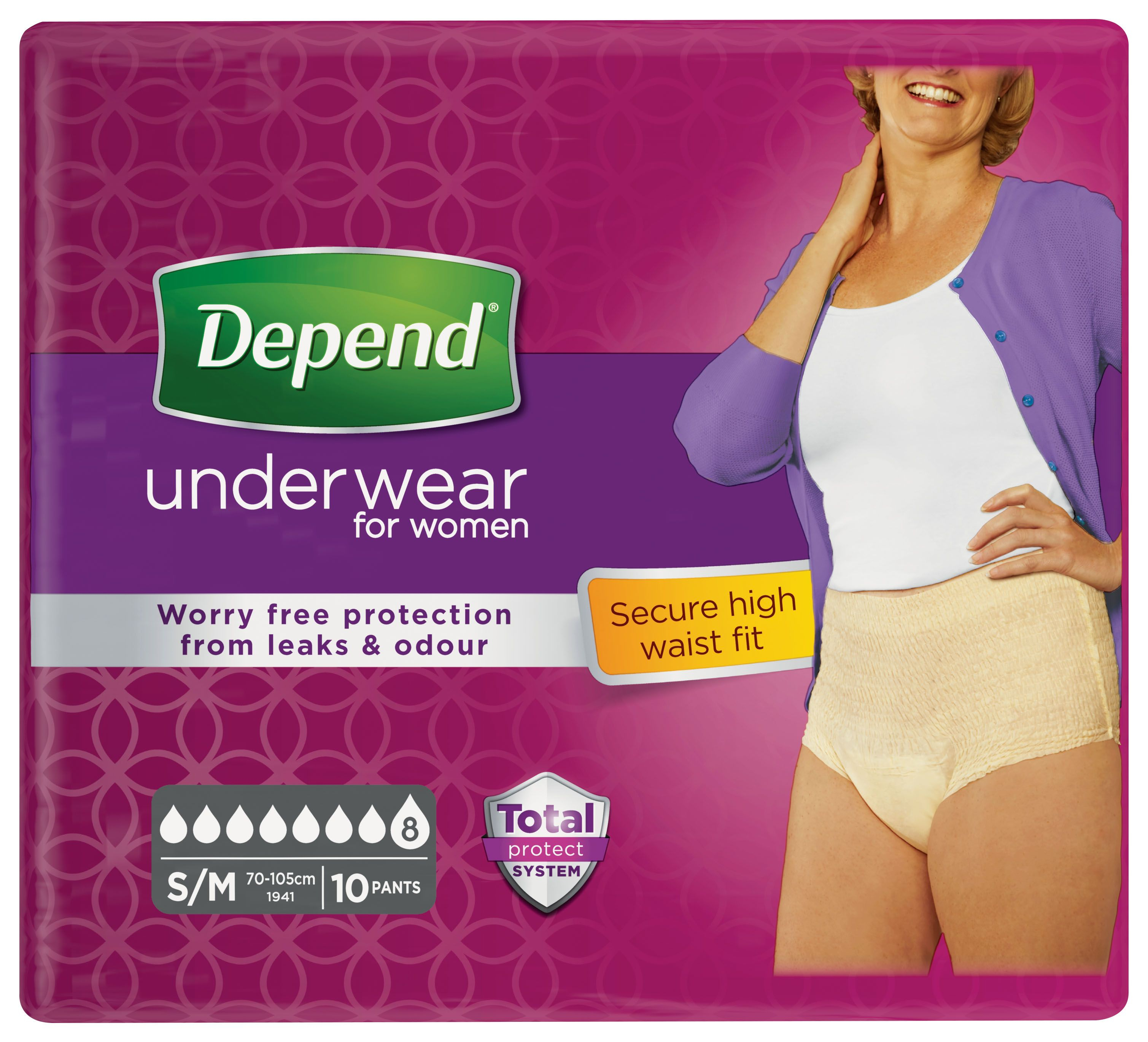 Depend Super pro ženy S/M natahovací kalhotky 10 ks Depend