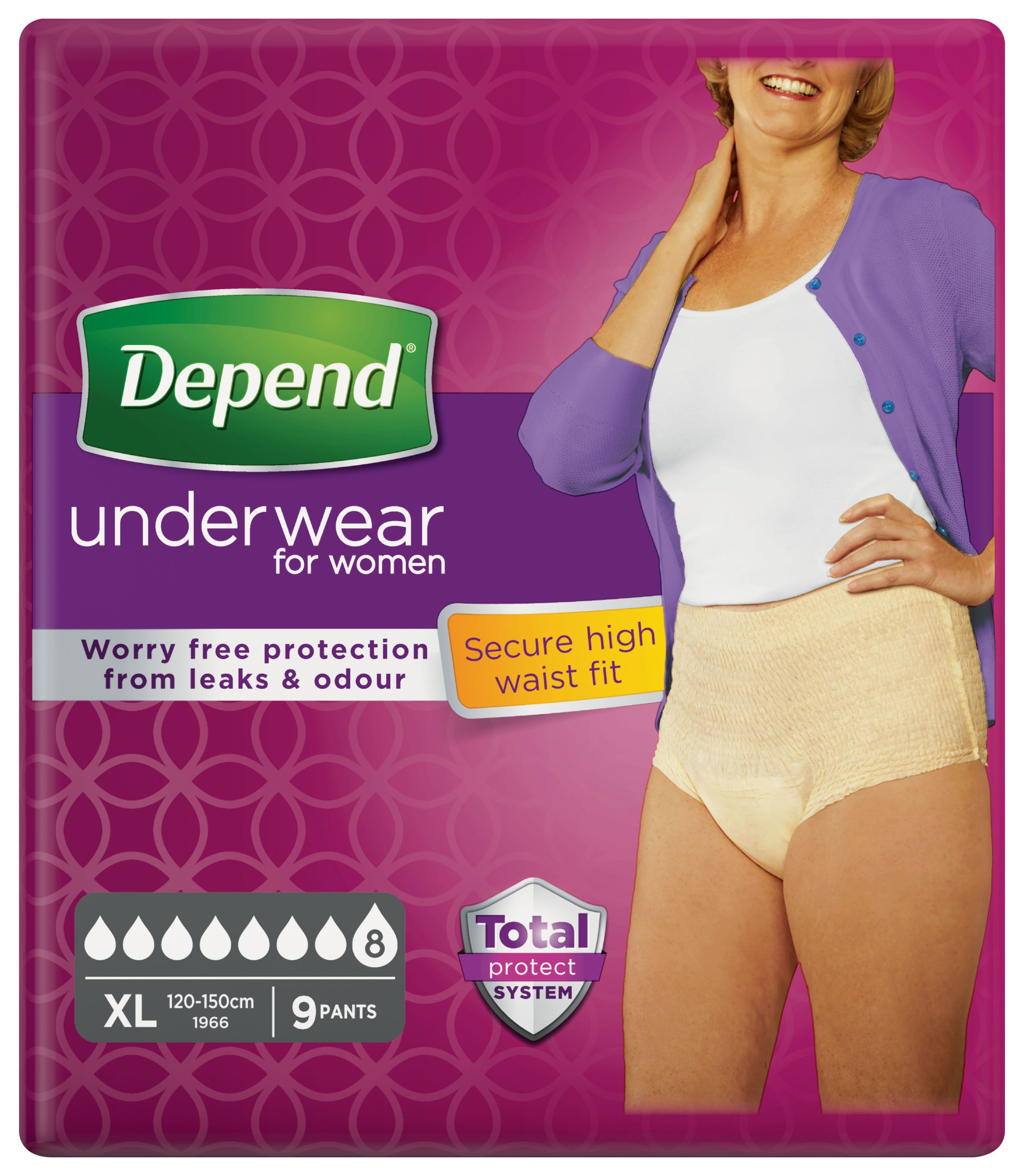 Depend Super pro ženy XL natahovací kalhotky 9 ks Depend
