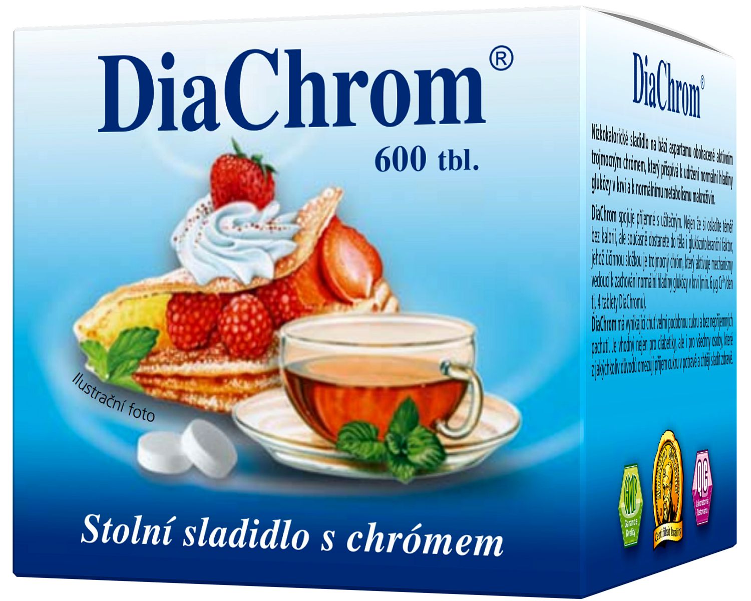 DiaChrom nízkokalorické sladidlo 600 tablet DiaChrom