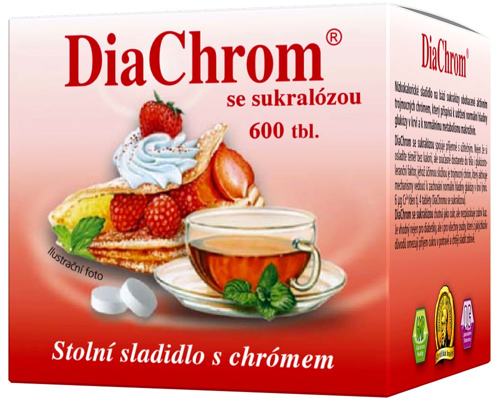 DiaChrom se sukralózou nízkokalorické sladidlo 600 tablet DiaChrom
