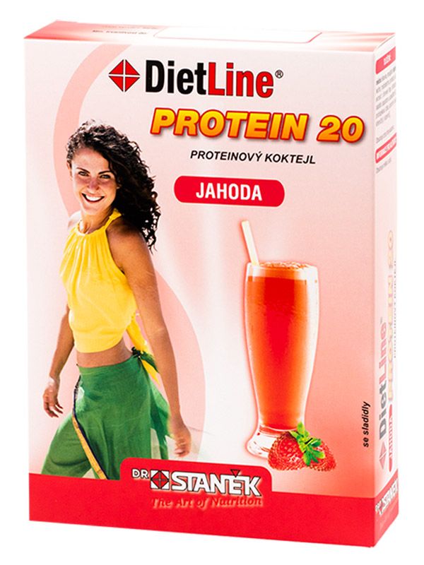 DietLine Protein 20 Koktejl jahoda 3 sáčky DietLine