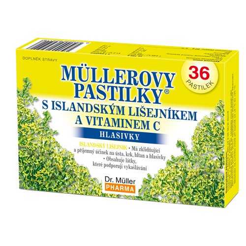 Dr. Müller Müllerovy pastilky s islandským lišejníkem a vitaminem C 36 pastilek Dr. Müller