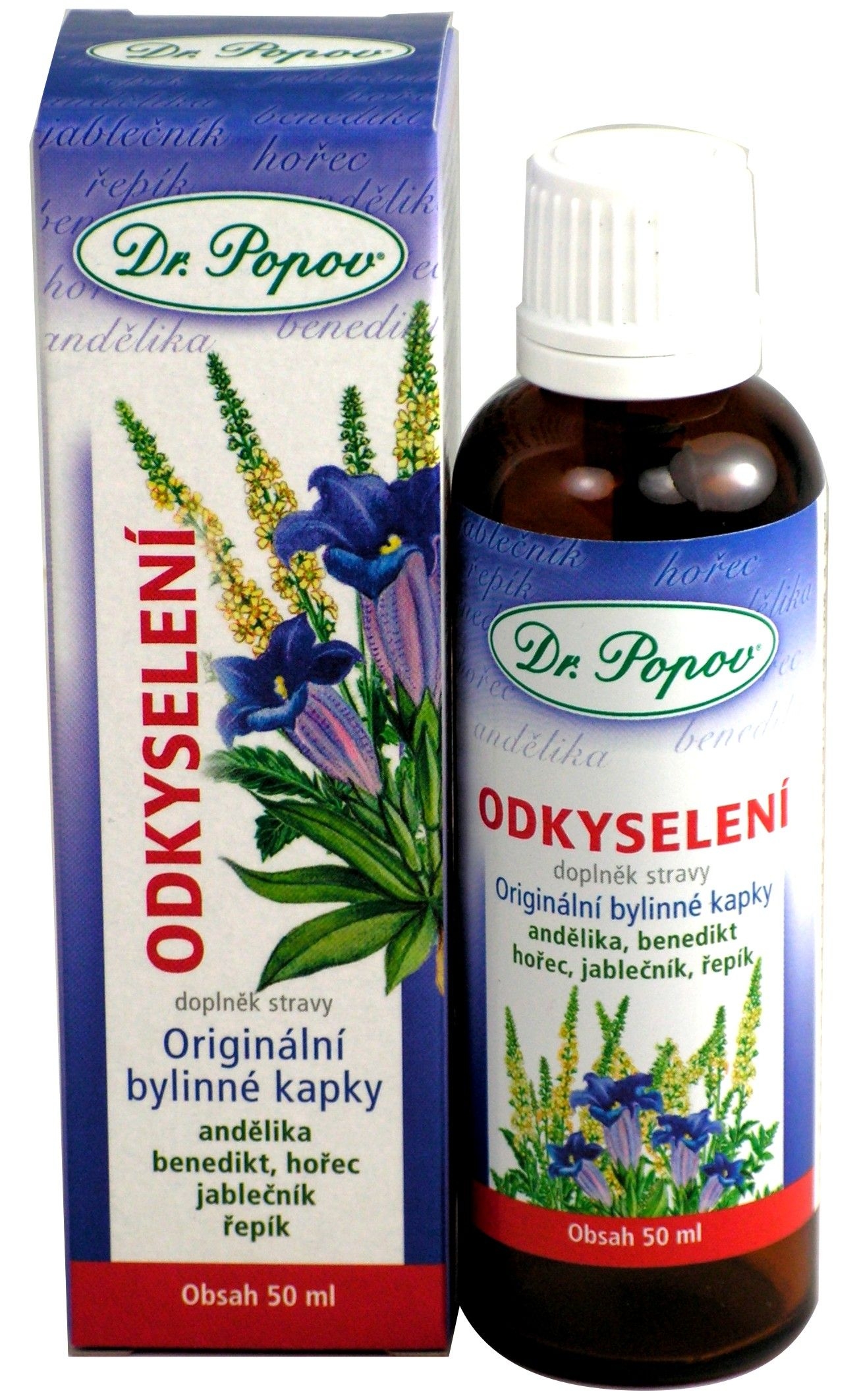 Dr. Popov Odkyselení bylinné kapky 50 ml Dr. Popov