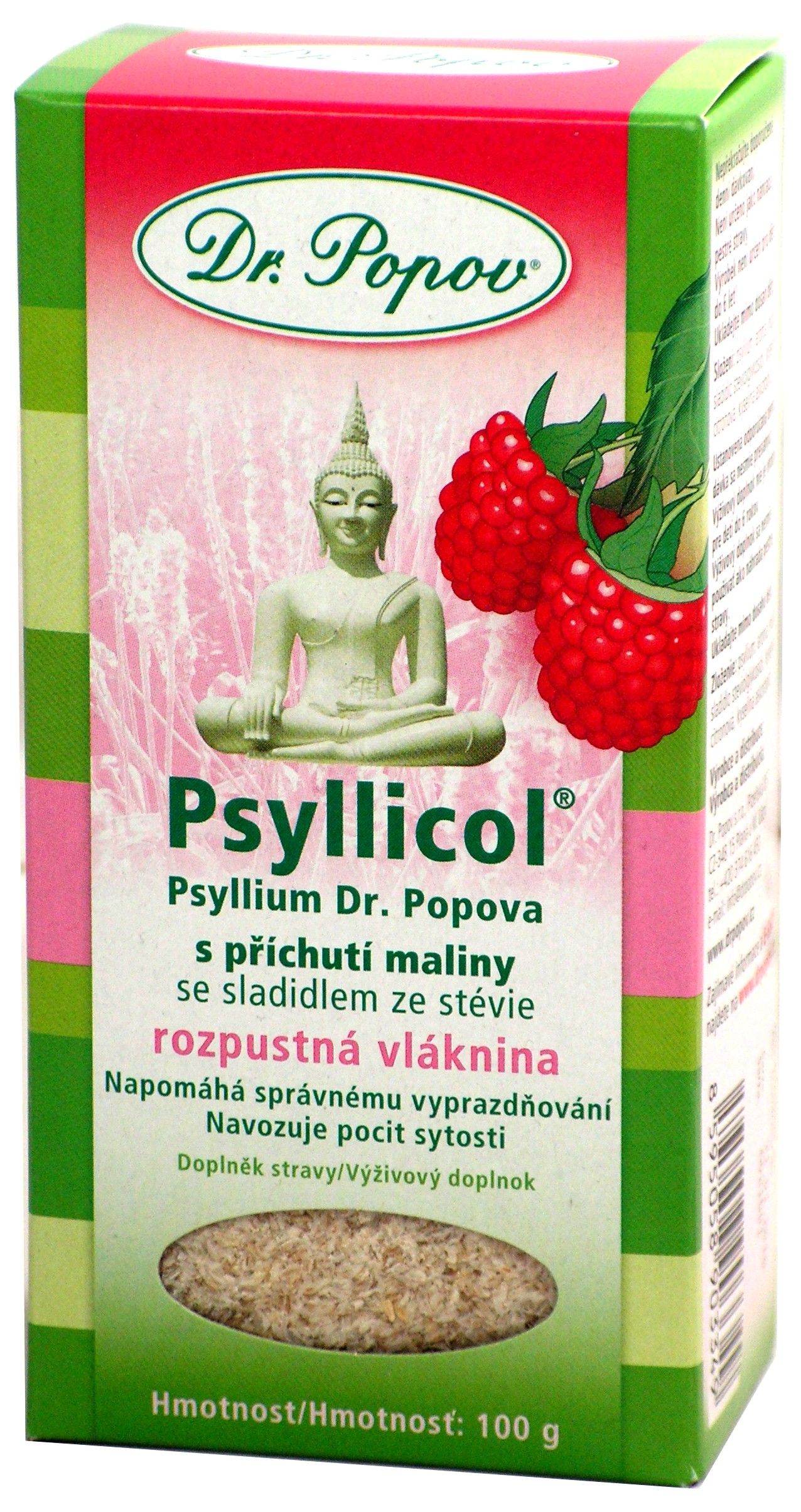 Dr. Popov Psyllicol s příchutí maliny 100 g Dr. Popov