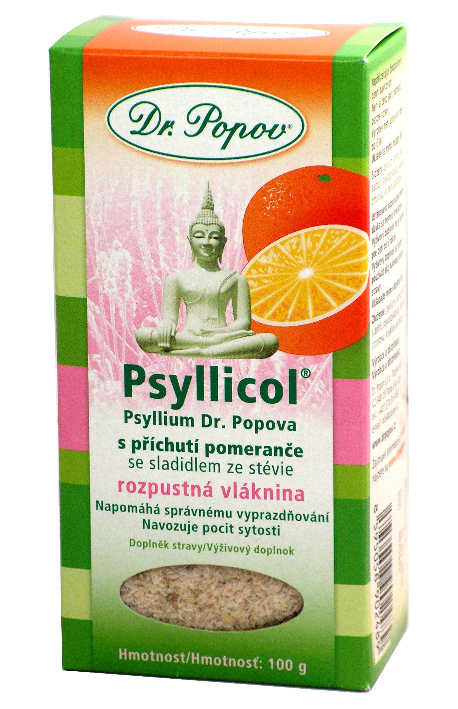 Dr. Popov Psyllicol s příchutí pomeranče 100 g Dr. Popov