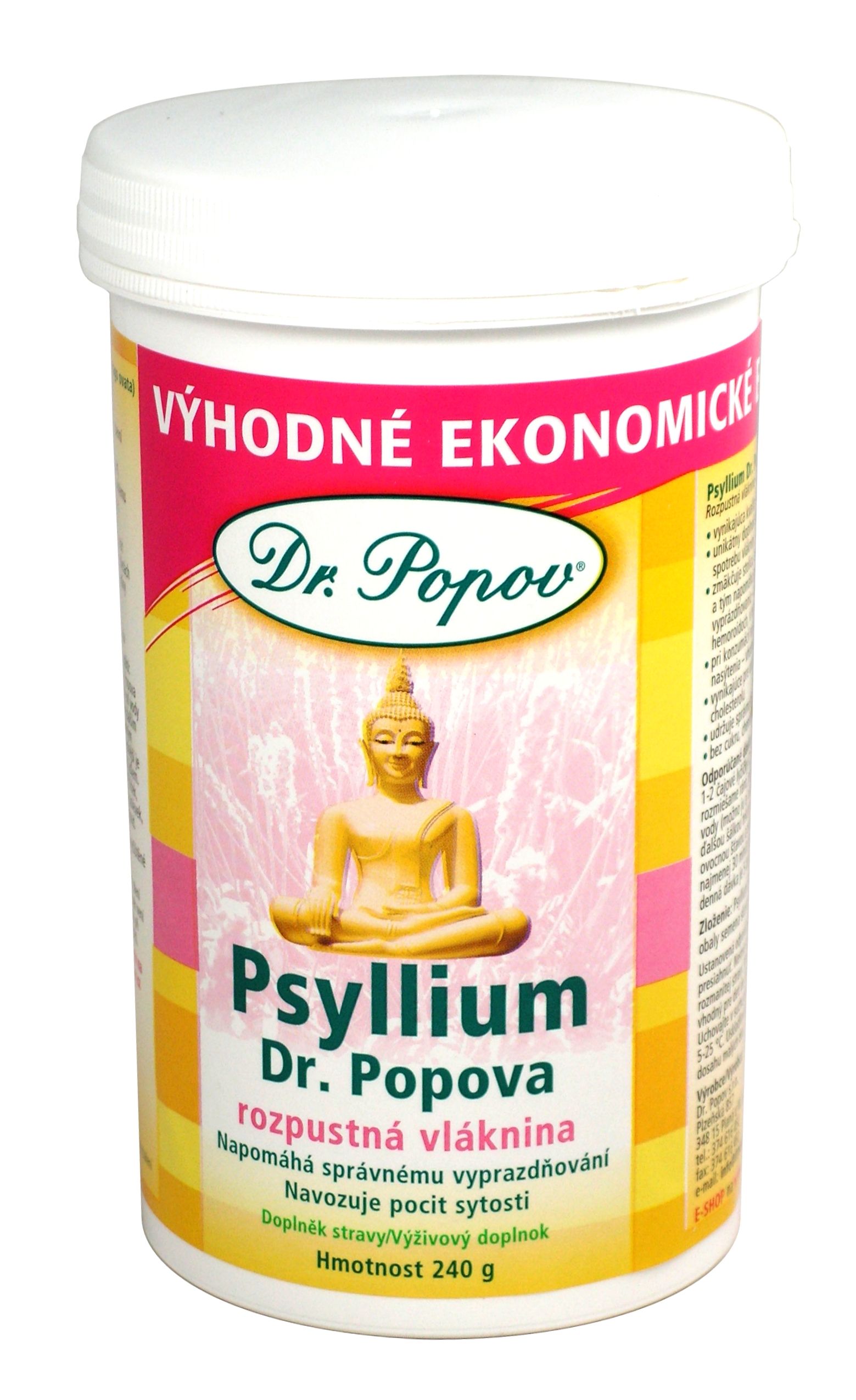 Dr. Popov Psyllium indická rozpustná vláknina 240 g Dr. Popov