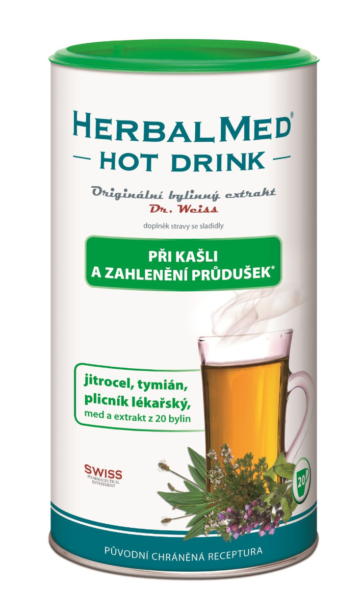 Dr. Weiss HerbalMed Hot Drink kašel a průdušky 180 g Dr. Weiss
