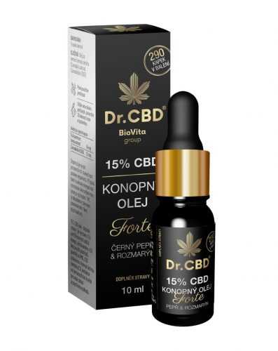 Dr.CBD 15% konopný olej Forte černý pepř a rozmarýn 10 ml Dr.CBD