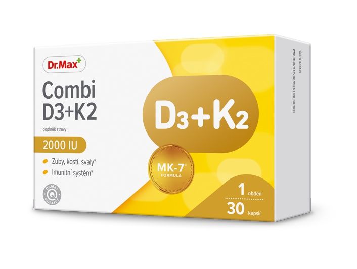 Dr.Max Combi D3 + K2 2000 IU 30 kapslí Dr.Max