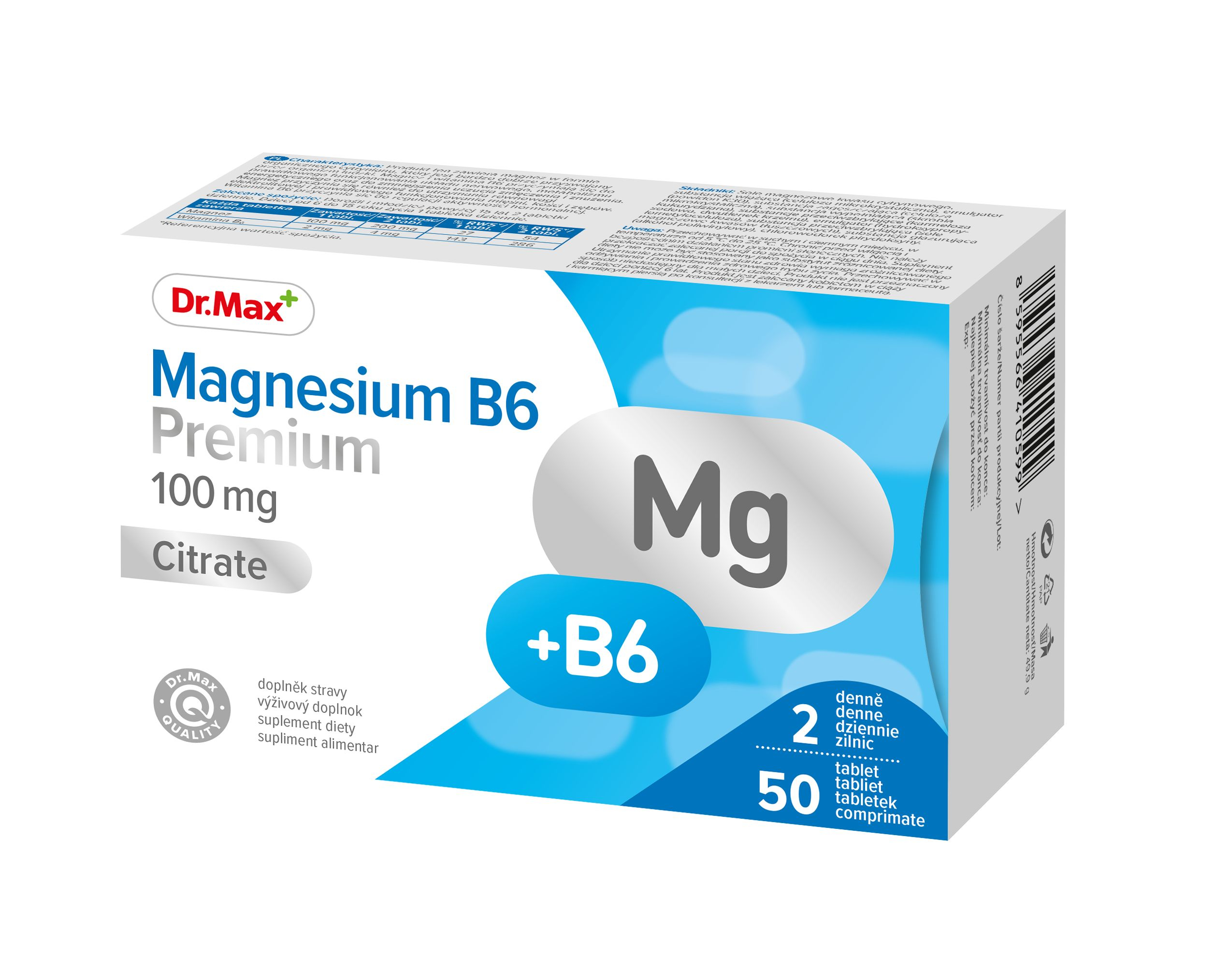 Dr.Max Magnesium B6 Premium 100 mg 50 tablet Dr.Max