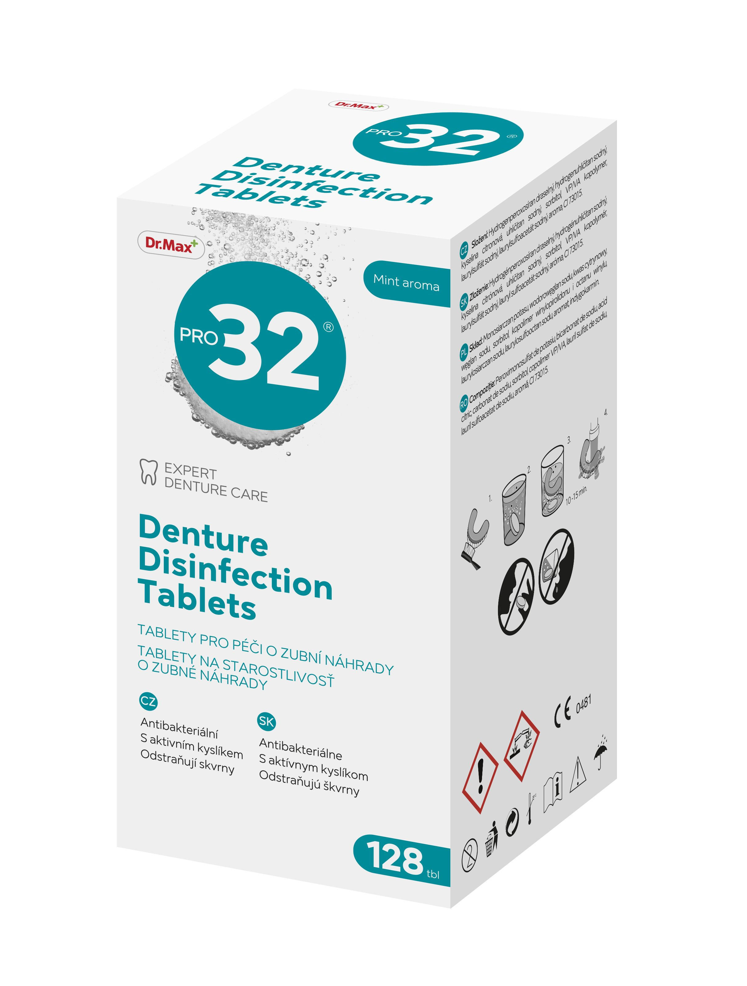 Dr.Max PRO32 Denture Disinfection Tablets 128 tablet Dr.Max