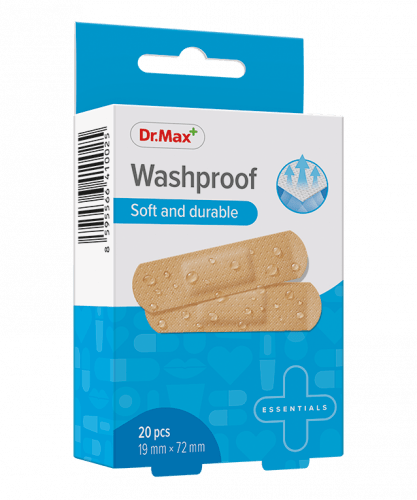 Dr.Max Washproof Soft and durable 19mm x 72mm náplast 20 ks Dr.Max