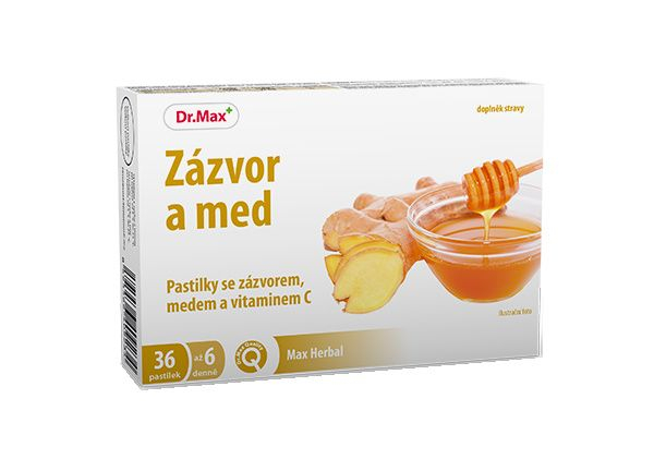 Dr.Max Zázvor a med pastilky 36 ks Dr.Max