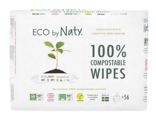 ECO by Naty Vlhčené ubrousky bez vůně pro citlivou pokožku 3x56 ks ECO by Naty