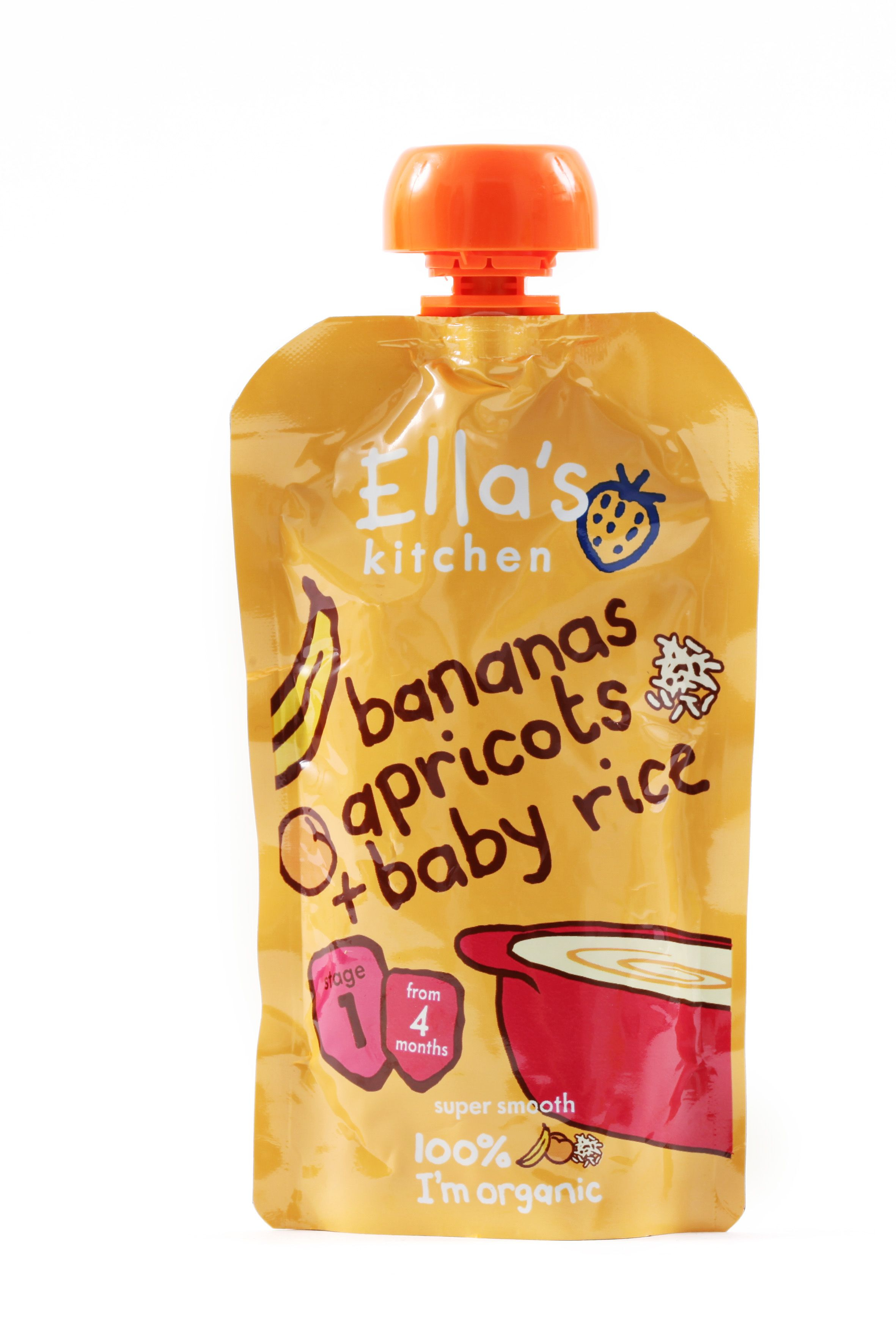 Ellas Kitchen BIO Dětská rýže banán a meruňka kapsička 120 g Ellas Kitchen