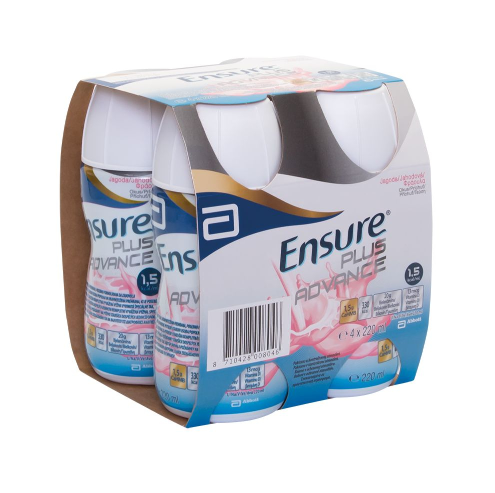 Ensure Plus Advance příchuť jahoda 4x220 ml Ensure