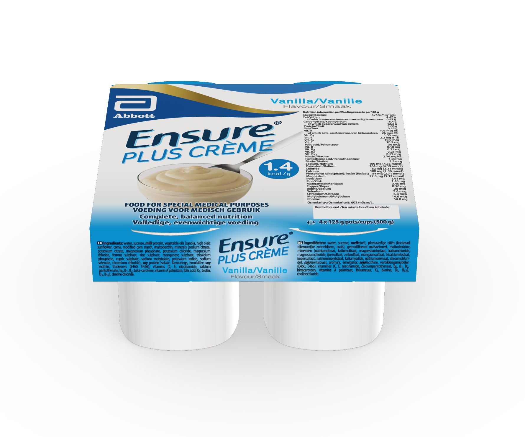 Ensure Plus Creme příchuť vanilka 4x125 g Ensure