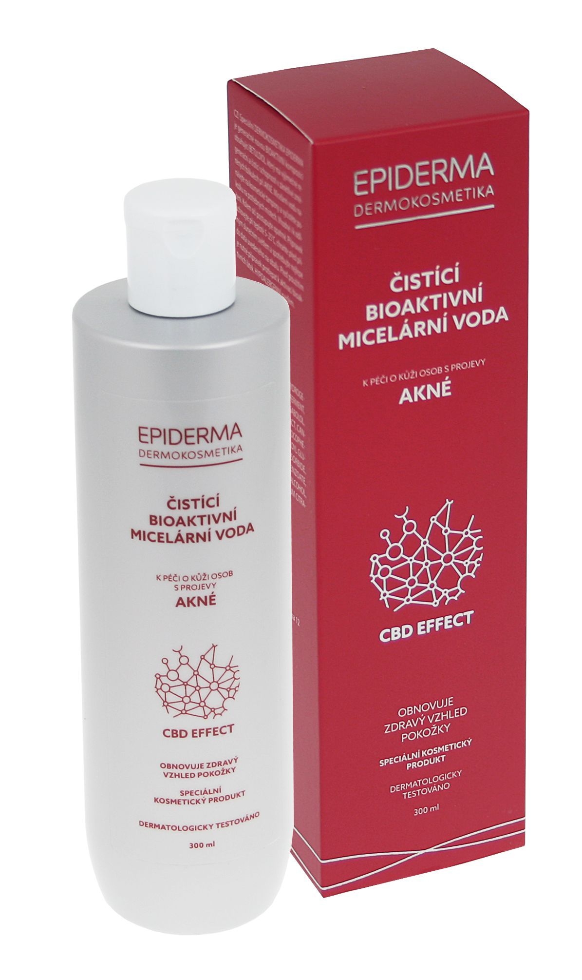 Epiderma Bioaktivní CBD micelární voda při akné 300 ml Epiderma