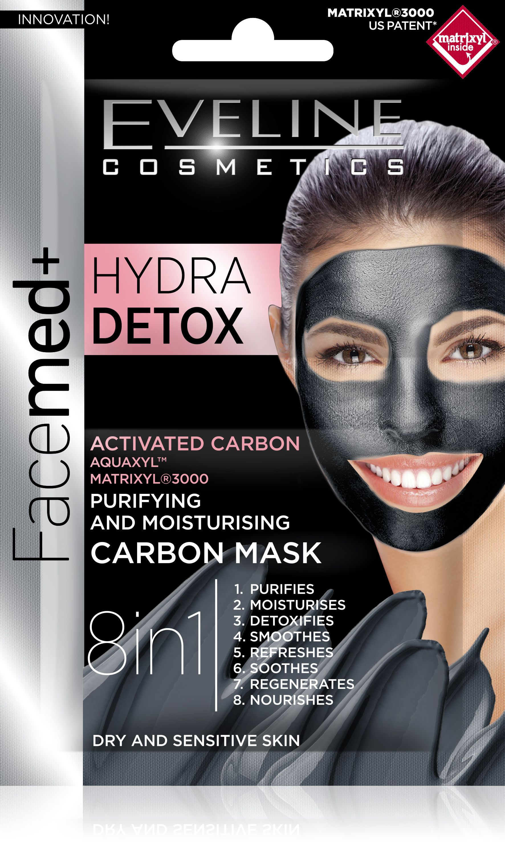Eveline Facemed+ Hydra Detox pleťová maska 2x5 ml Eveline