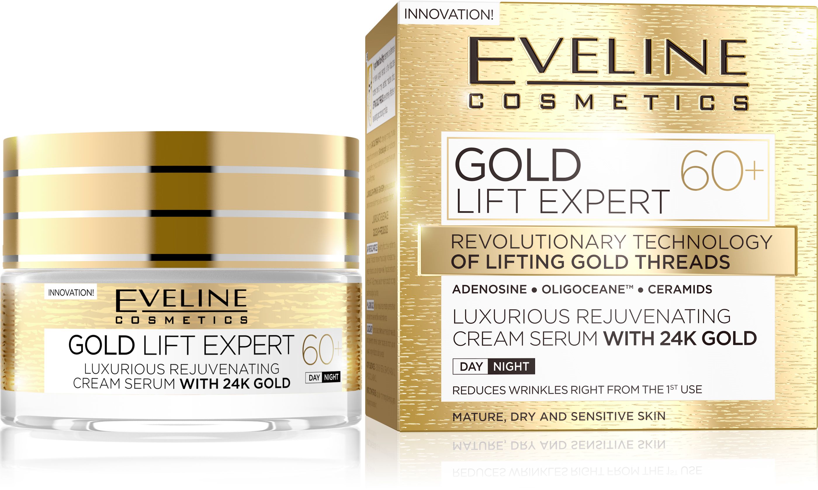 Eveline GOLD LIFT Expert denní/noční krém 60+ 50 ml Eveline