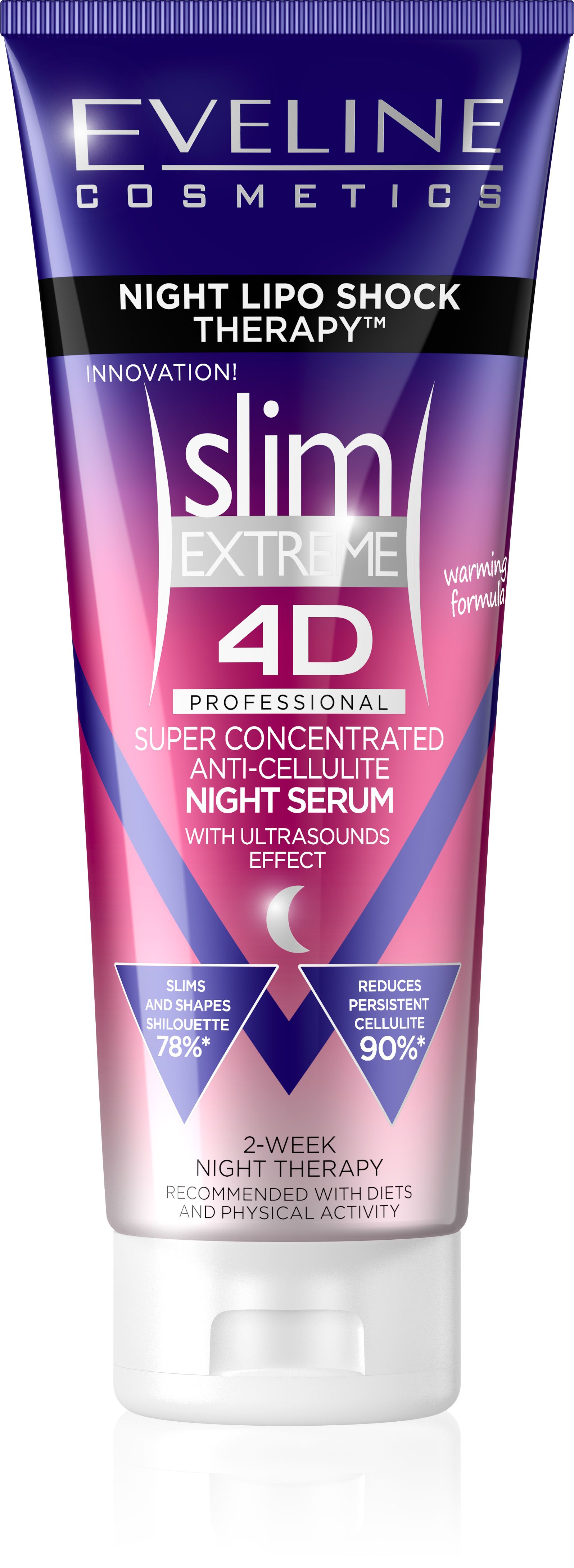 Eveline SLIM EXTREME 4D Lipo Shock Therapy superkoncentrované noční sérum s hřejivým účinkem 250 ml Eveline