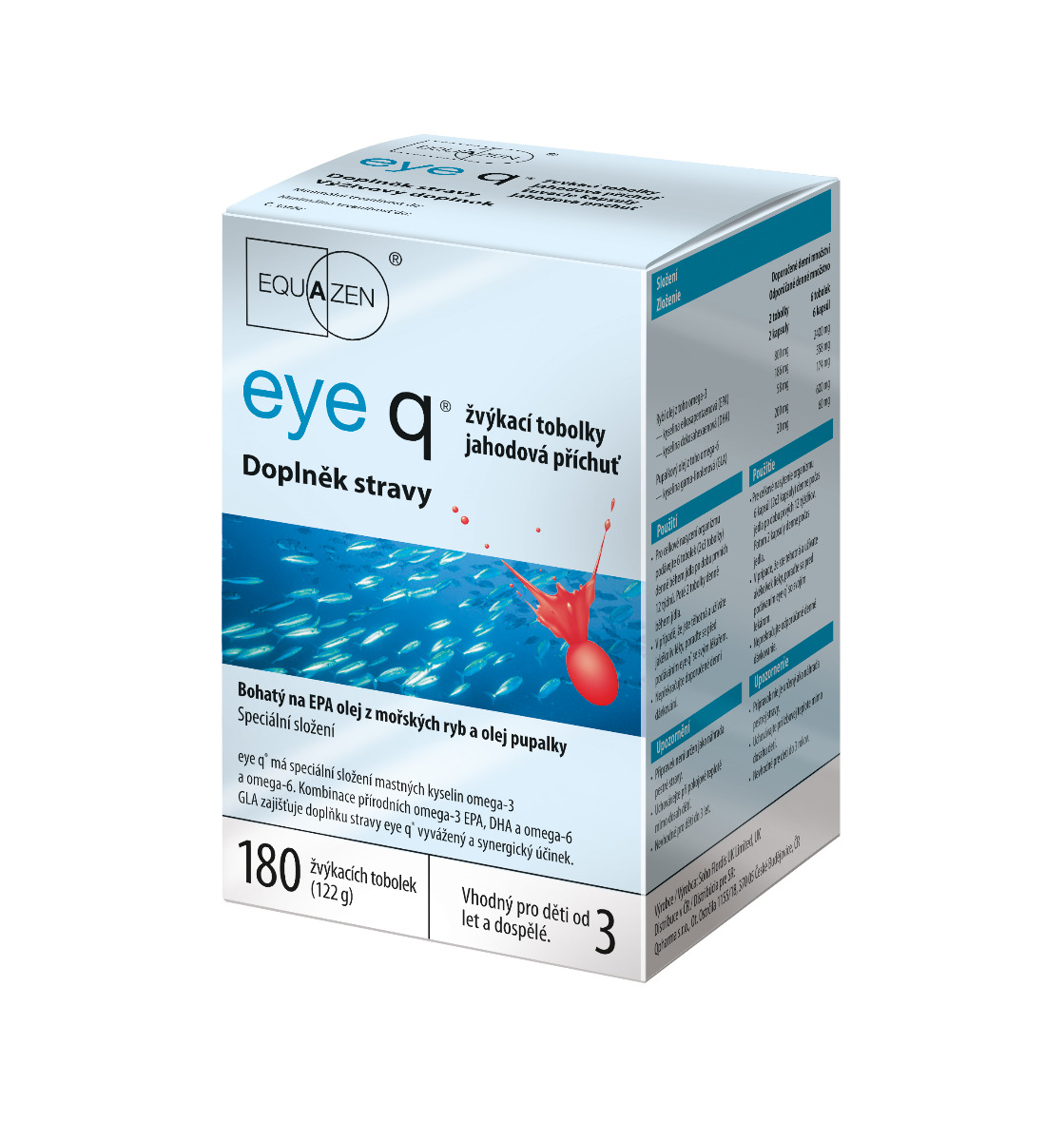Eye q jahodová příchuť 180 žvýkacích tobolek Eye q