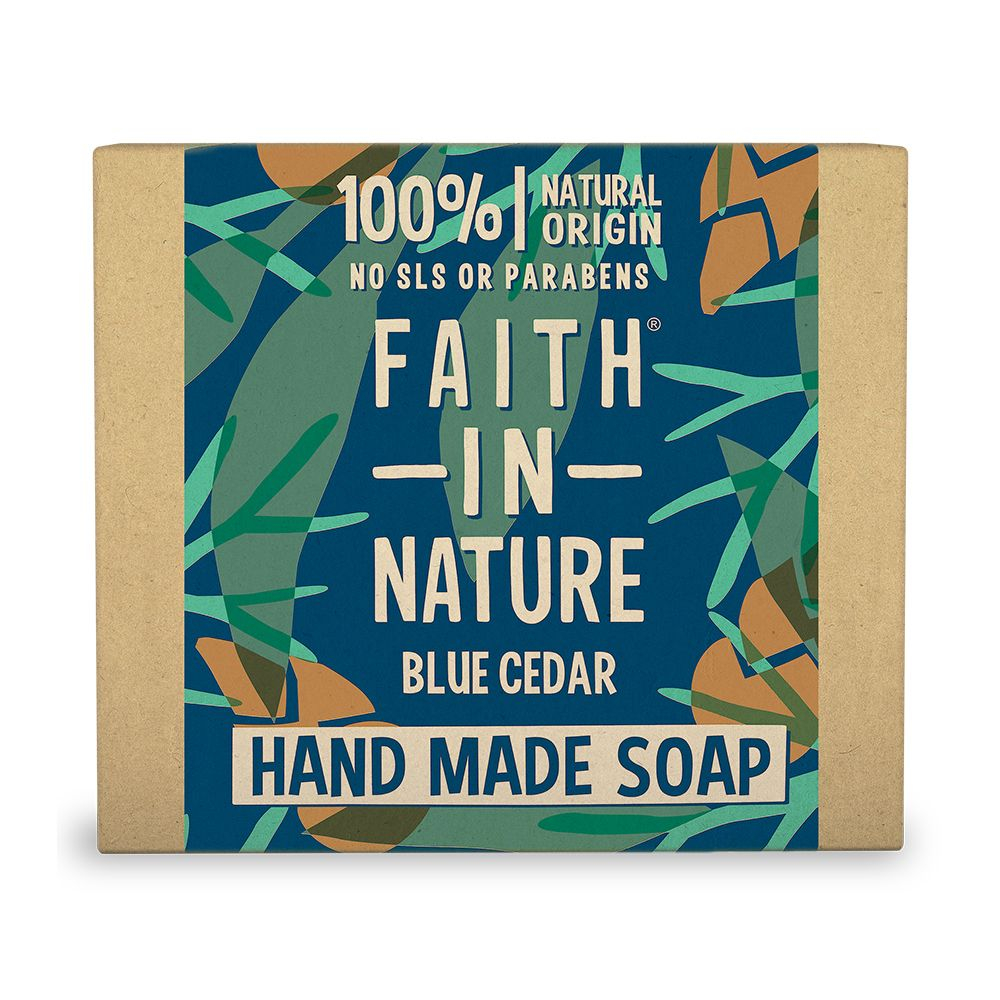 Faith in Nature Tuhé mýdlo Modrý cedr 100 g Faith in Nature