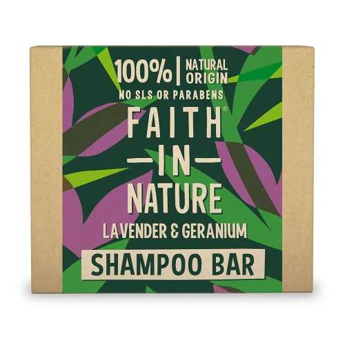 Faith in Nature Tuhý šampon Levandule a pelargonie 85 g Faith in Nature