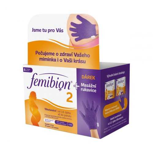 Femibion 2 Těhotenství 56 tablet + 56 tobolek + masážní rukavice Femibion