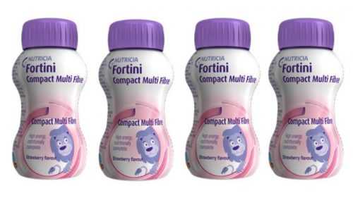 Fortini Compact Pro děti s vlákninou Jahoda 4x125 ml Fortini
