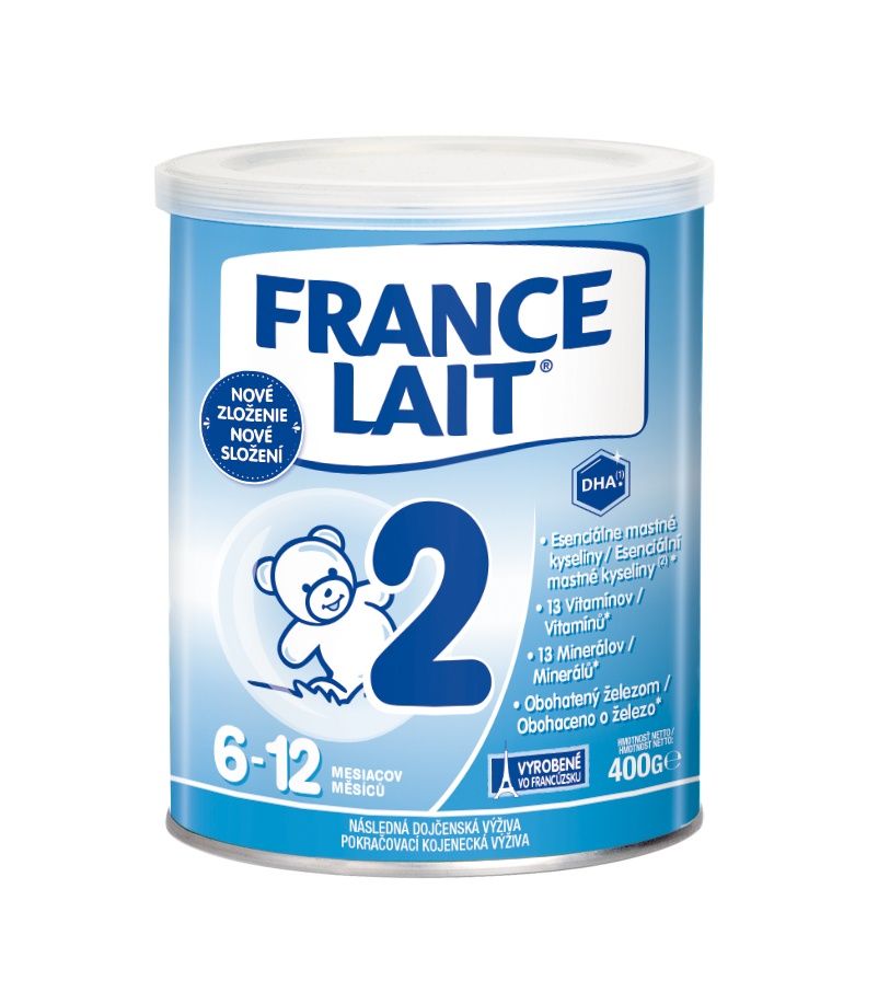 France Lait 2 Pokračovací kojenecká mléčná výživa 400 g France Lait