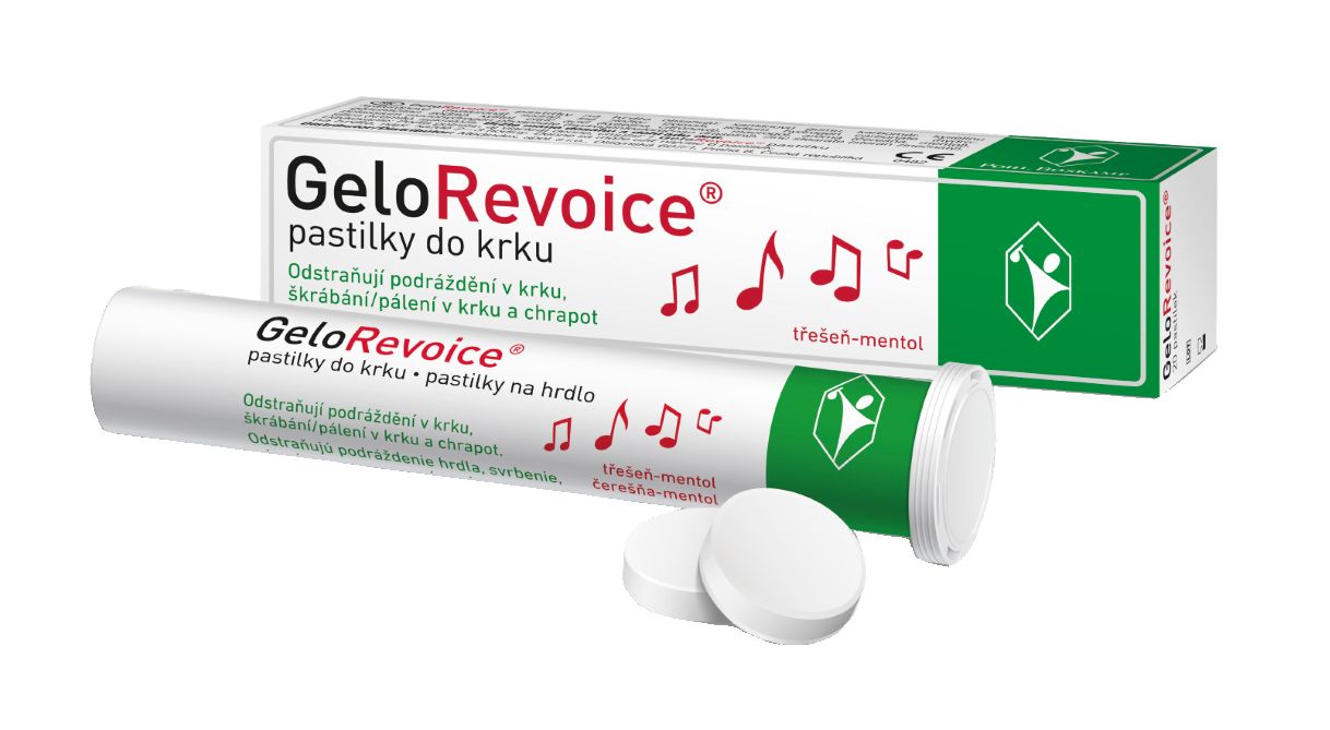 GeloRevoice Třešeň - mentol pastilky do krku 20 ks GeloRevoice