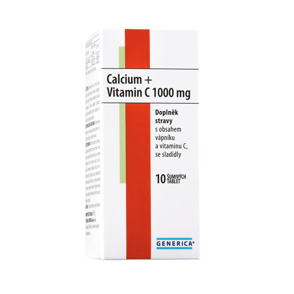 Generica Calcium + Vitamin C 1000 mg 10 šumivých tablet Generica