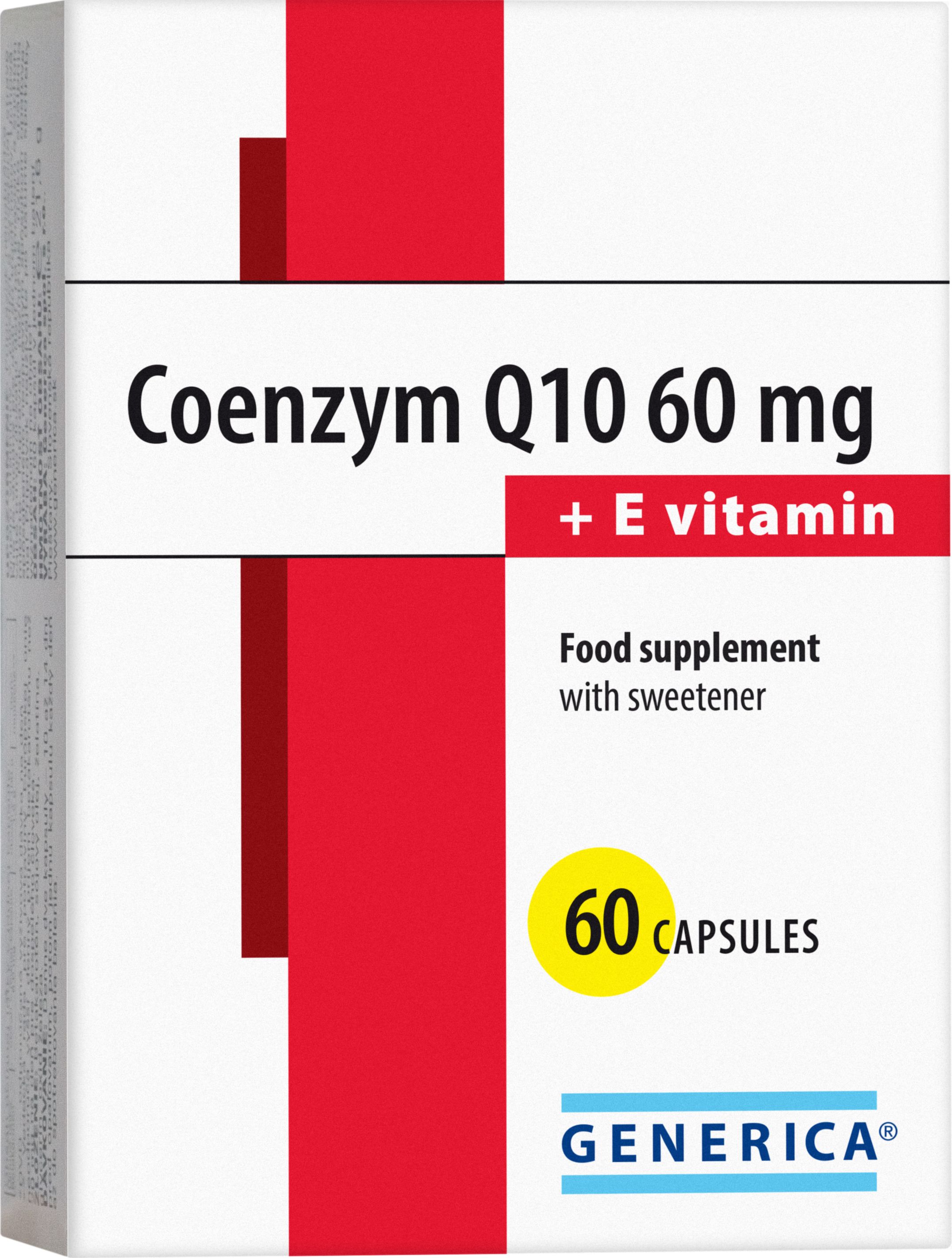 Generica Coenzym Q10 60 mg + E vitamin 60 kapslí Generica