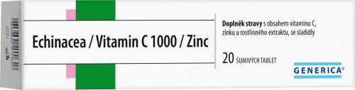 Generica Echinacea/Vitamin C 1000/Zinc 20 šumivých tablet Generica