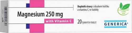 Generica Magnesium 250 mg s vitaminem C 20 šumivých tablet Generica