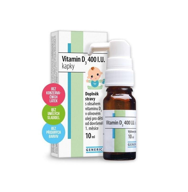 Generica Vitamin D3 400 I.U. kapky 10 ml Generica