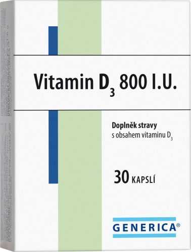 Generica Vitamin D3 800 I.U. 30 kapslí Generica