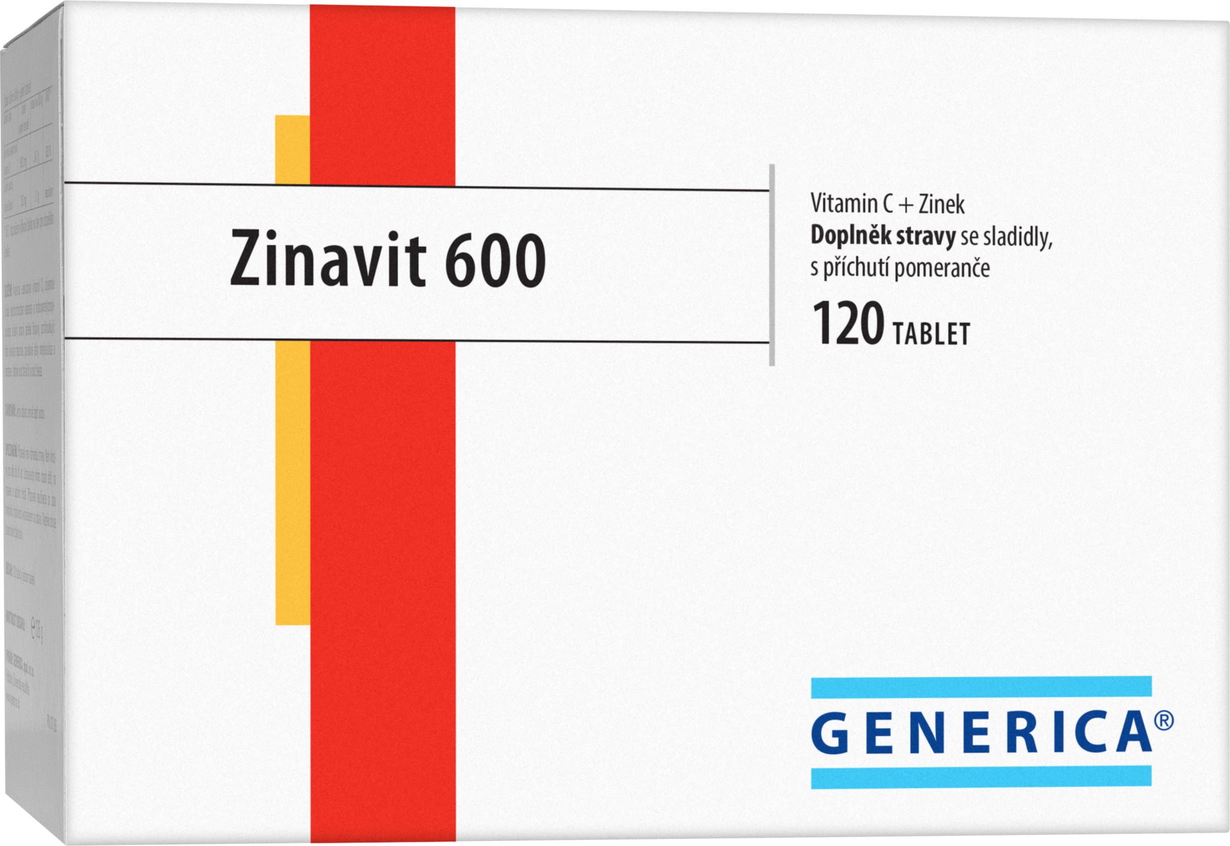 Generica Zinavit 600 120 cucavých tablet Generica