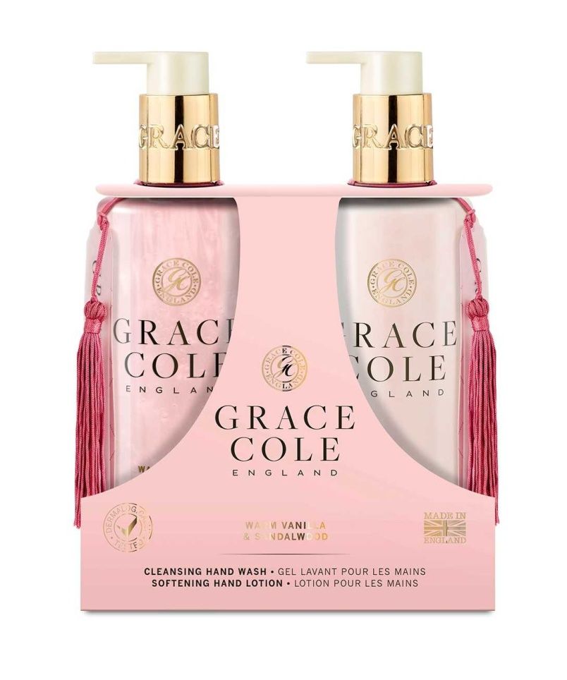 Grace Cole Warm Vanilla & Santalwood tekuté mýdlo + mléko na ruce 2x300 ml Grace Cole