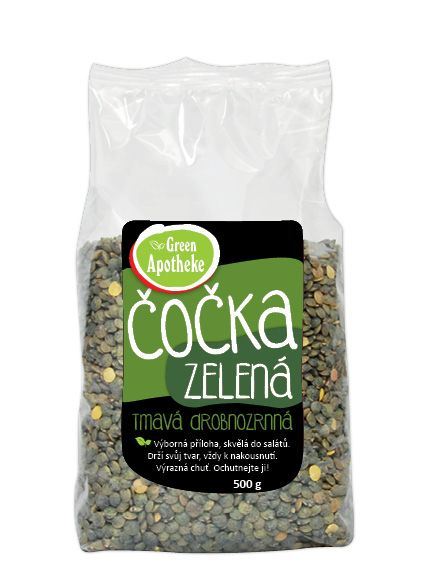 Green Apotheke Čočka zelená tmavá drobnozrnná 500 g Green Apotheke