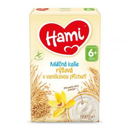 Hami Mléčná kaše rýžová s vanilkovou příchutí 225 g Hami